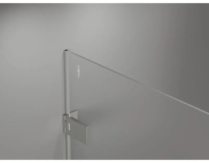 Mexen Lunar-F L, sprchový kút pravý 80 x 80 cm, 8mm číre sklo, oceľový profil, 836L-080-080-97-00-P