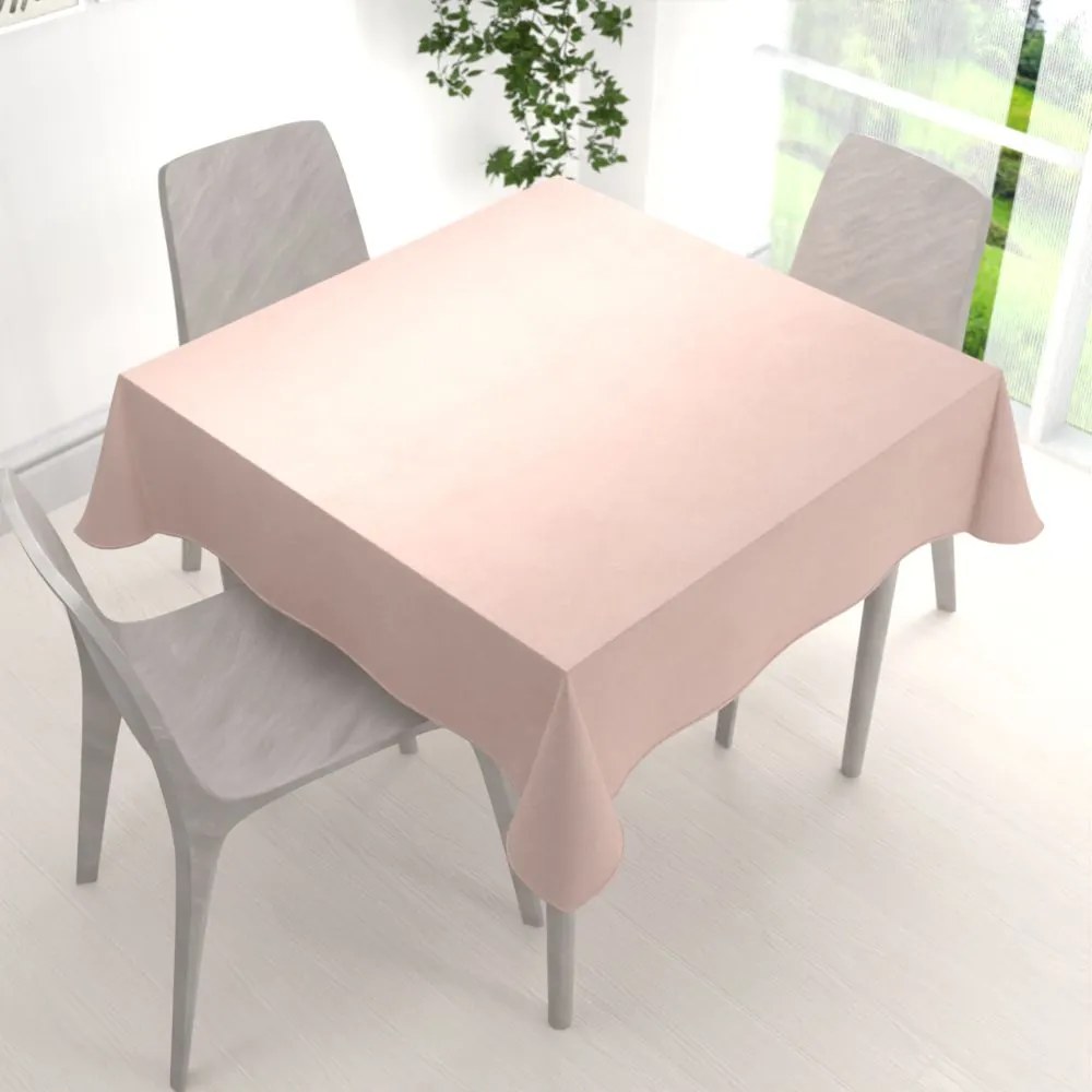 Biante Veľký zamatový štvorcový obrus Velvet Prémium SVP-043 Púdrovo ružový 150x150 cm