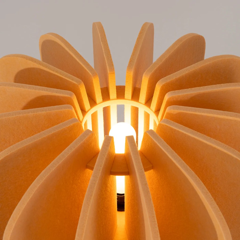 Stojacia lampa Mula, 1x žlté plstené tienidlo, b, (fi 45cm)