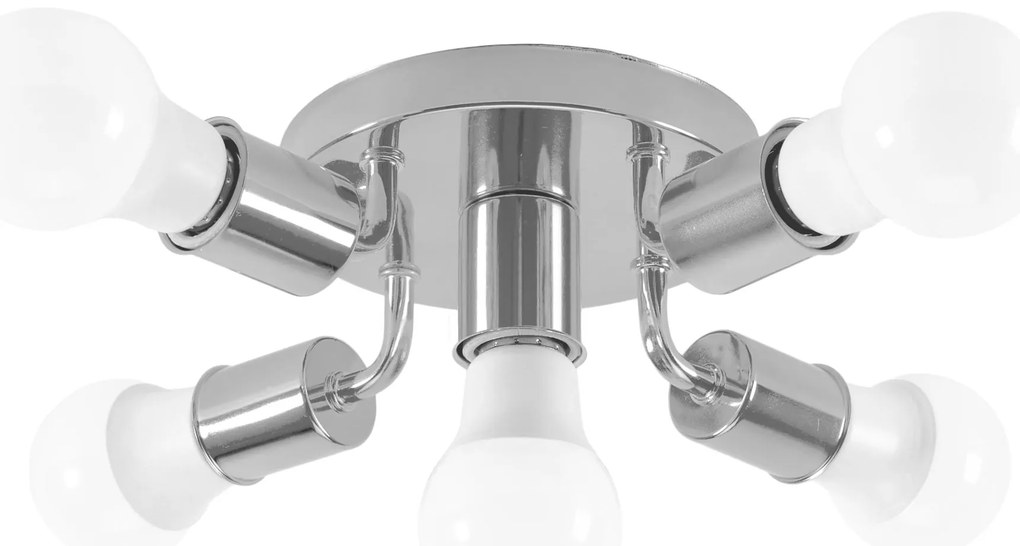 Toolight - Stropná kovová 6-ramenná lampa 6xE27 60W APP707-5C, chrómová, OSW-05206