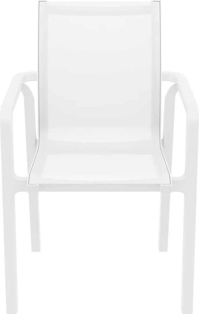 PACIFIC záhradná stolička s podrúčkami white