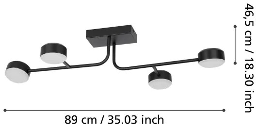 Eglo 900351 - LED Stmievateľný prisadený luster CLAVELLINA 4xLED/6,8W/230V
