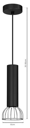 Luster na lanku DANTE 1xGU10/25W/230V čierna/lesklý chróm