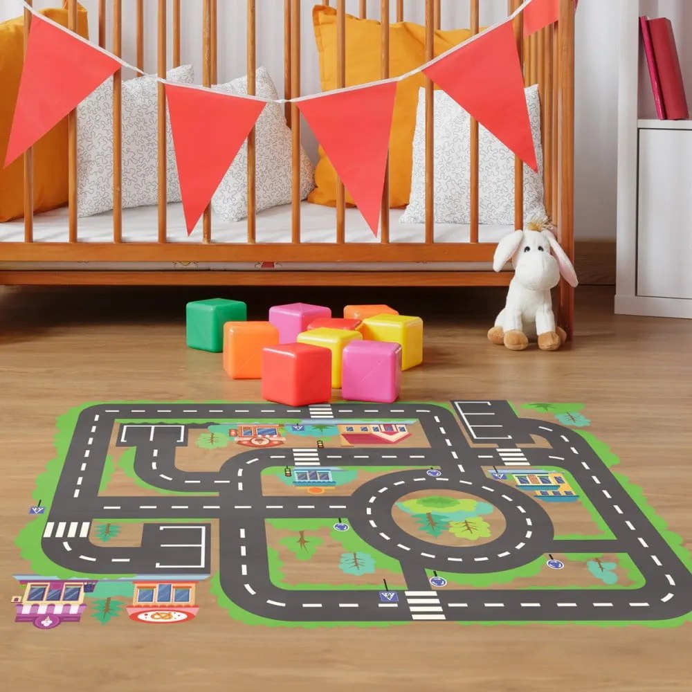 Detská adhezívny vinylová samolepka na podlahu Ambiance Travel