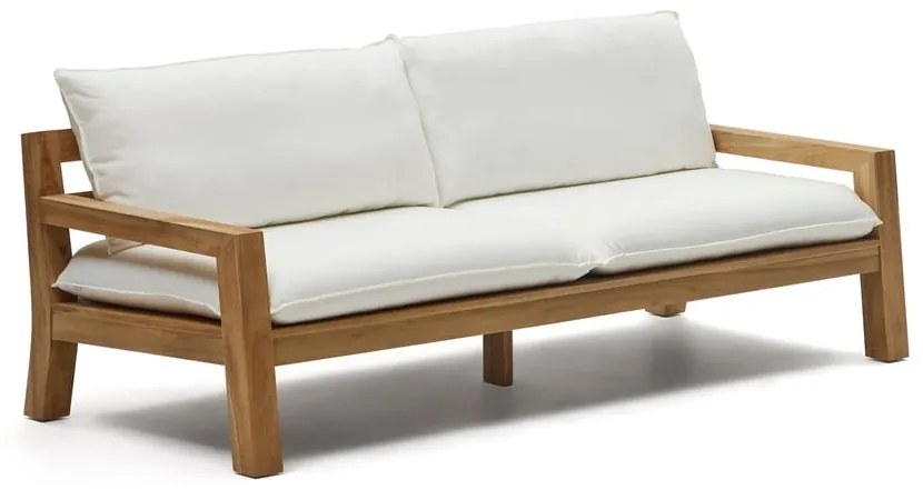 Biela záhradná pohovka z teakového dreva Forcanera - Kave Home