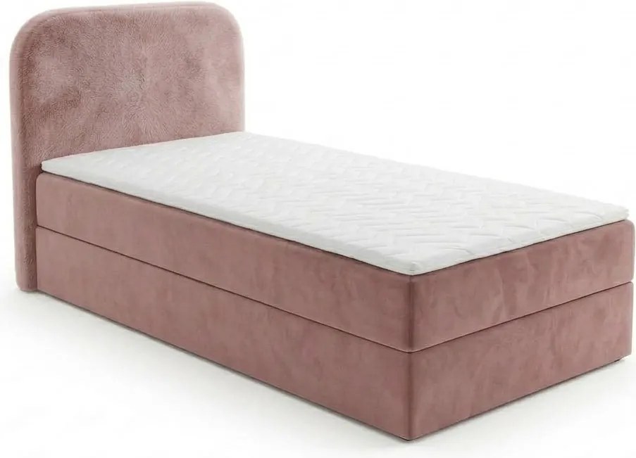 Čalúnená posteľ boxspring FORENA 90x200 cm staroružová Matrac: Bonell pružinová matrac