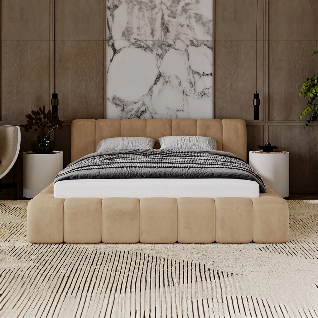 PROXIMA.store - Minimalistická čalúnená posteľ NETTIE ROZMER: 180 x 200 cm, TYP ROŠTU: KOVOVÝ ROŠT