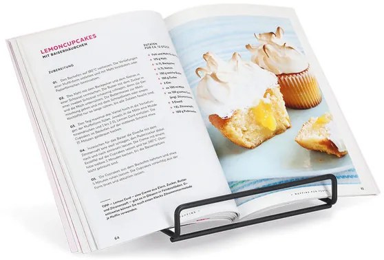 Zeller Present Kuchynský držiak na tablet a kuchárky, čierny kov NEMO