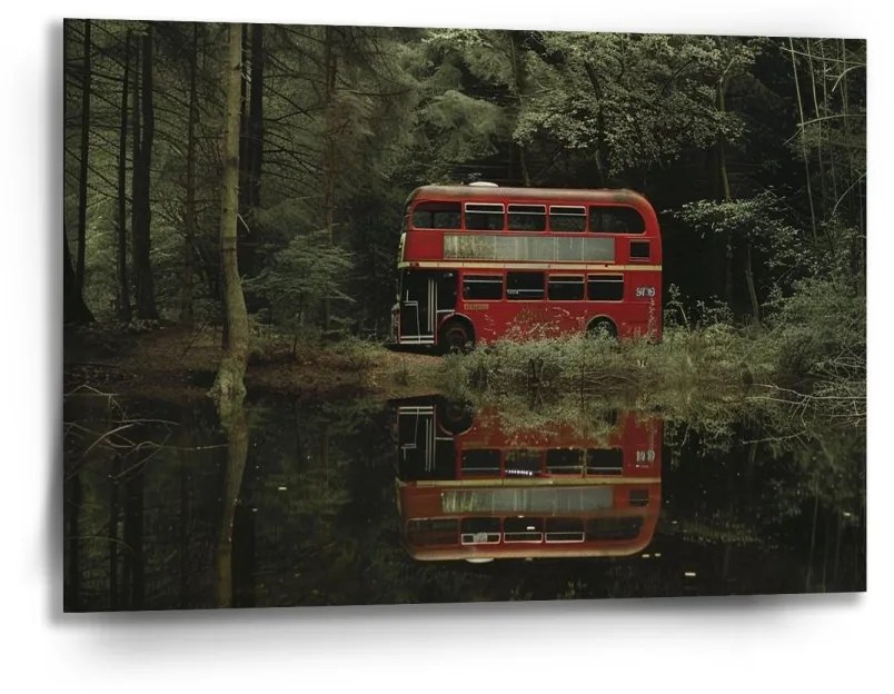 Sablio Obraz Červený poschodový autobus - 90x60 cm