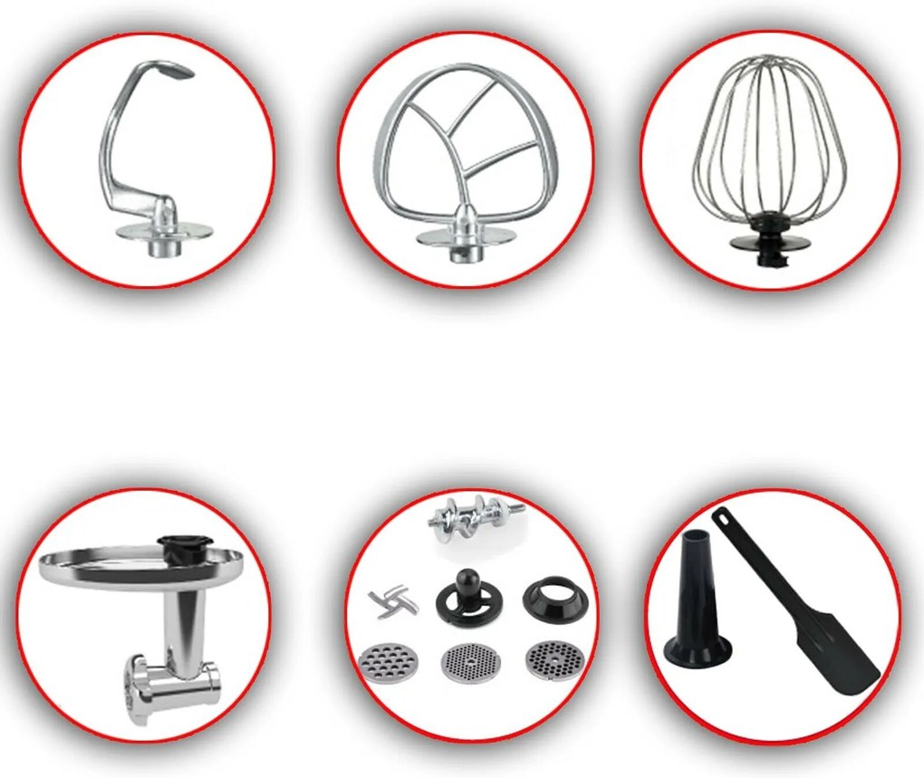 DMS Germany KMFB-2200B kuchyňský robot 3v1 2200 W / kovové převody / 9l / černá