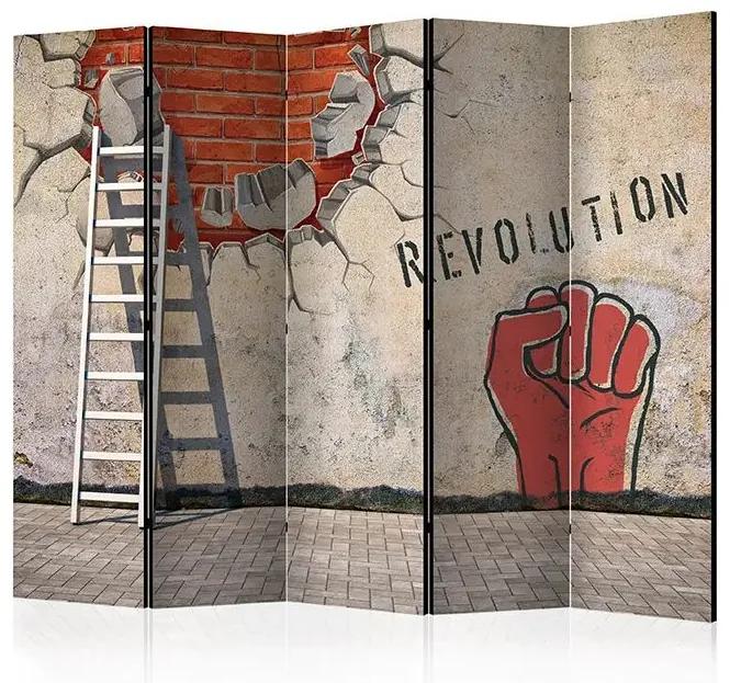 Paraván - The invisible hand of the revolution II [Room Dividers] Veľkosť: 225x172, Verzia: Akustický