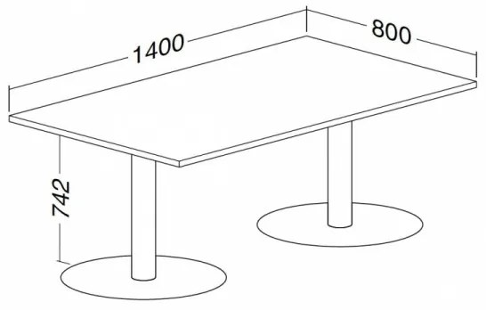 Konferenčný stôl ProOffice 80 x 140 x 74,2 cm