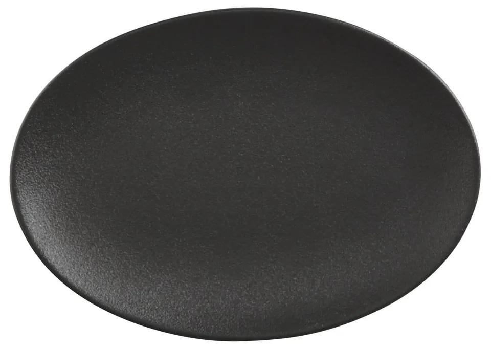 Čierny keramický tanier Maxwell &amp; Williams Caviar, 35 x 25 cm