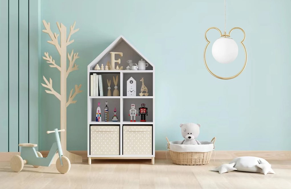 Toolight Toolight, stropná/závesná lampa, 1xE27, biela-zlatá, OSW-09730