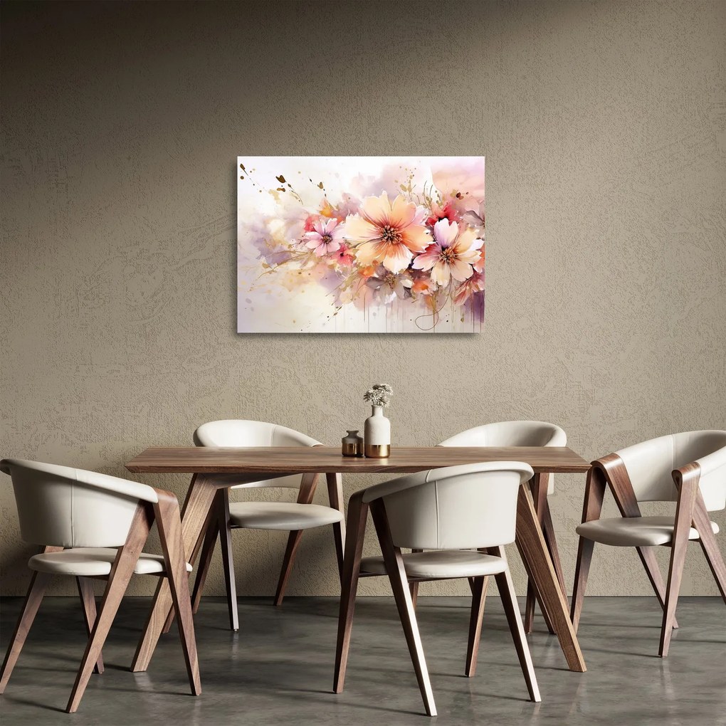 Sklenený obraz - Kvety (70x50 cm)