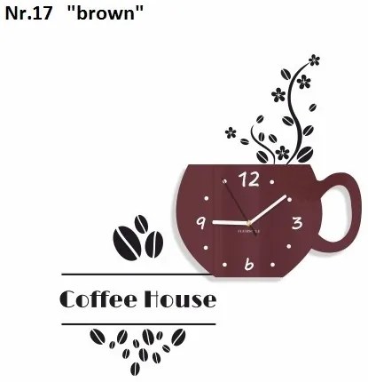 Coffee House dekoračné hodiny do kuchyne fialová