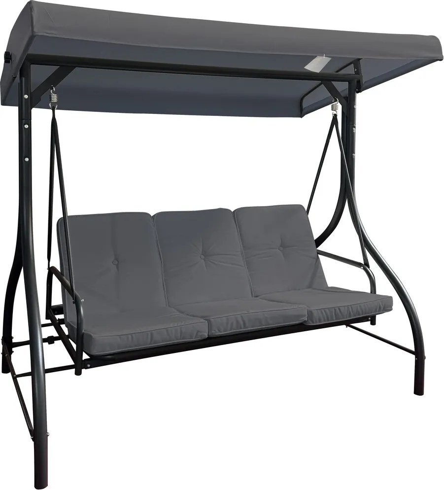 PARIS záhradná hojdačka kovová šedá