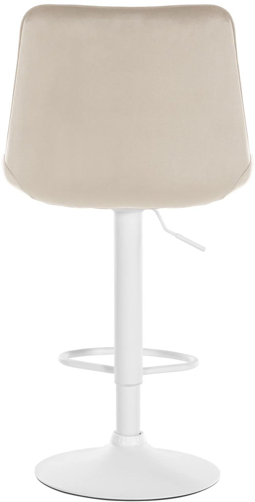 Design-Shop 2x Barová stolička Toni - zamat, biely rám Krémová