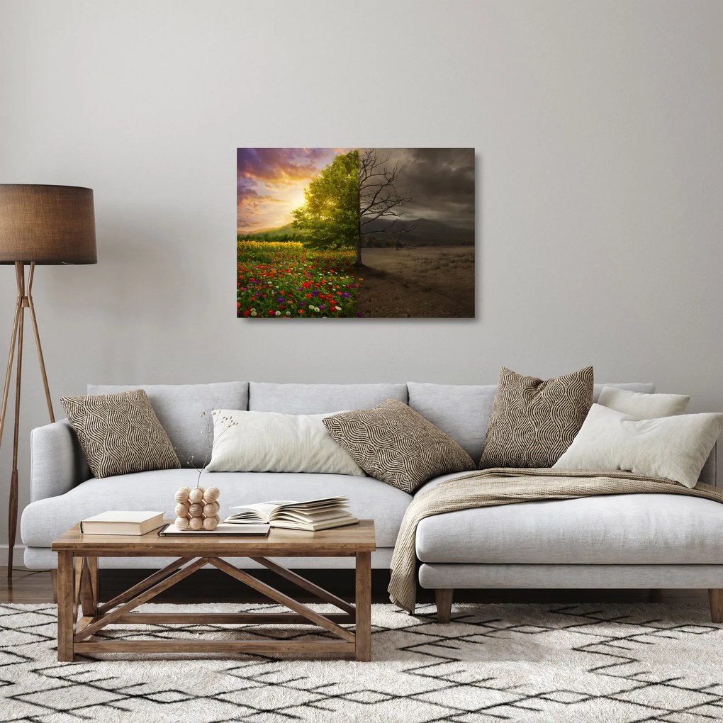 Sklenený obraz - Kolobeh života (70x50 cm)