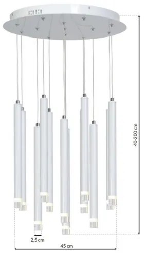 LED Luster na lanku ALBA 12xLED/1W/230V biela