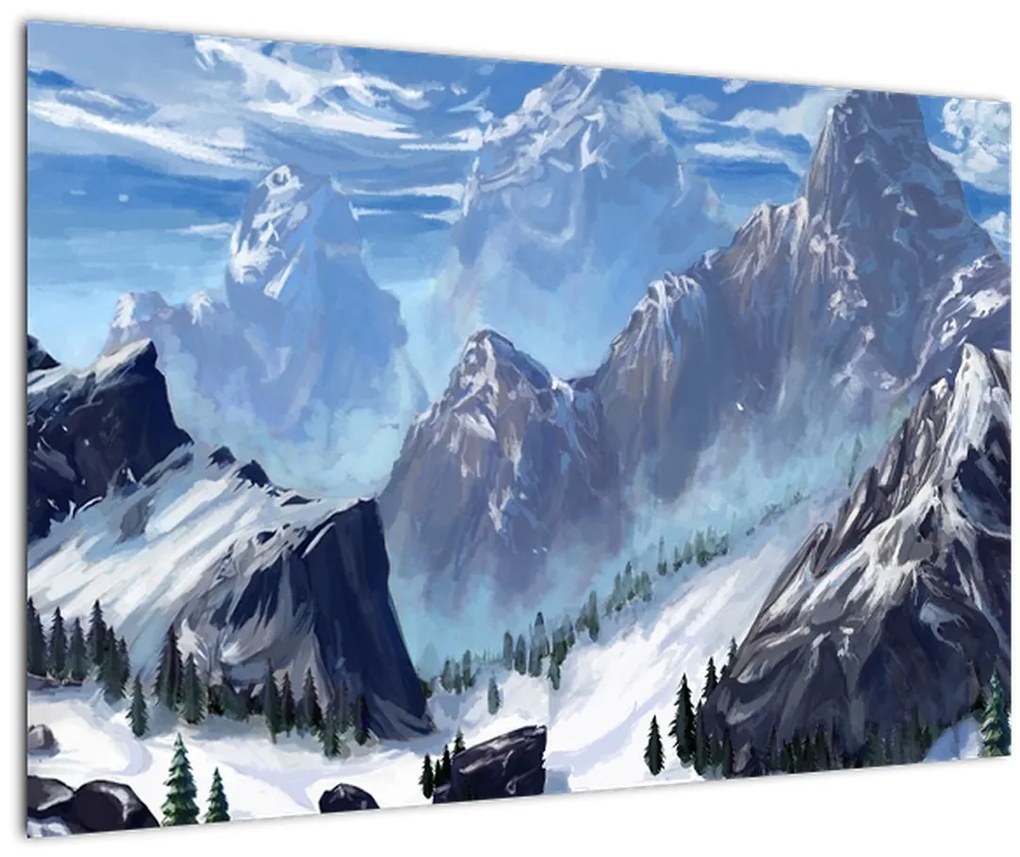 Obraz - Maľované hory (90x60 cm)