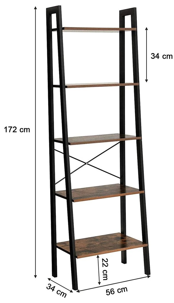 Regál VASAGLE NILA hnedo-čierny