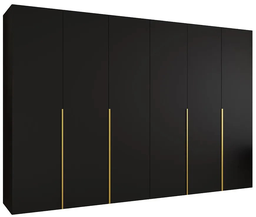 Skriňa Alicante I 300 čierna/zlatá