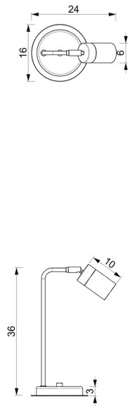 Stolná lampa JOKER 1xGU10/25W/230V čierna/lesklý chróm