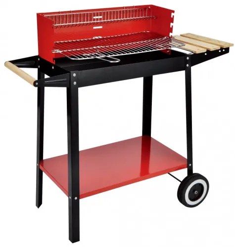 HI Stojan s grilom na drevené uhlie 88x44x83 cm červený-