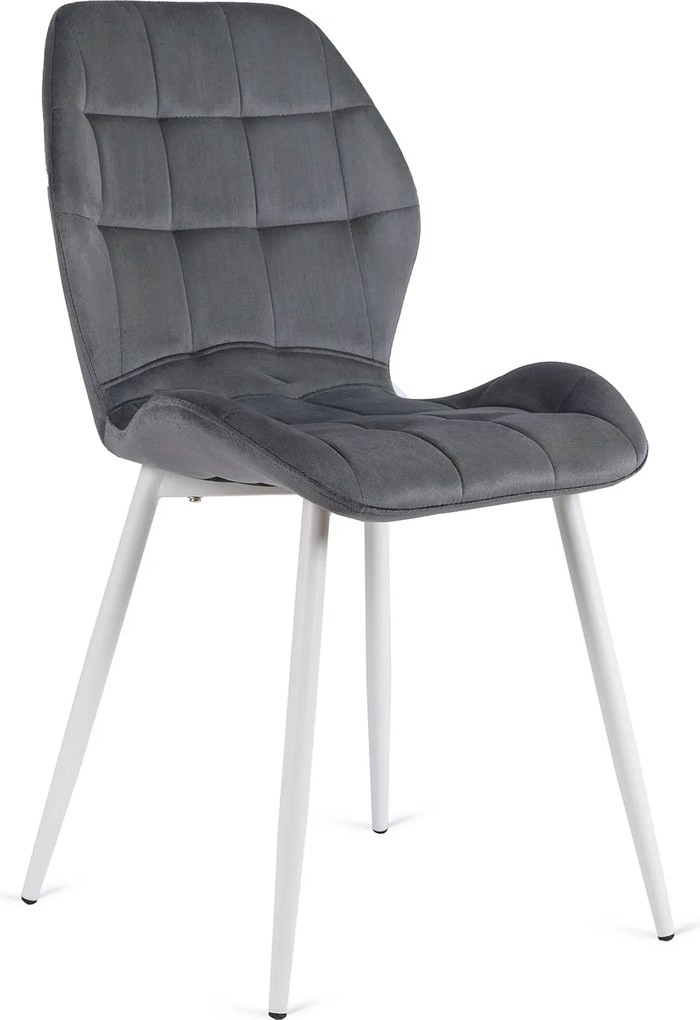 PROXIMA.store - Čalúnená jedálenska stolička LUCKY FARBA: sivá, FARBA NÔH: biela