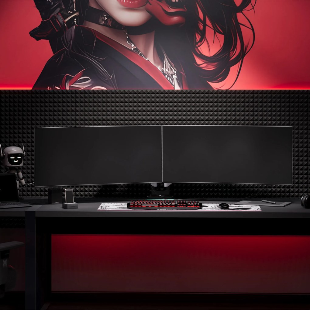 Držiak na dva monitory 35" RGB, bielo-čierny: Diablo X-Arm Dual