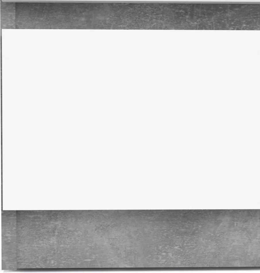 Komoda Simplicitous III betón/biela lesk