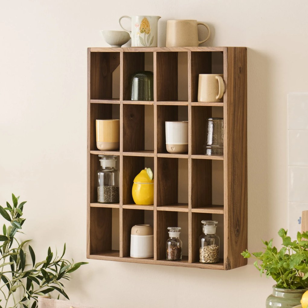 Ib Laursen Drevený policový regál 16 Rooms Unique Wood