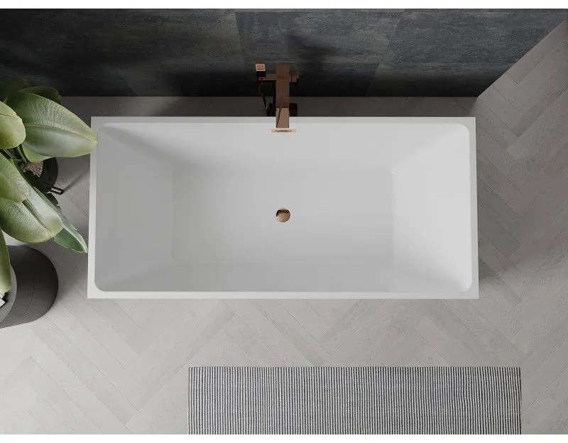 Mexen Nita, voľne stojaca vaňa 170 x 80 cm, biela, ružové zlato prepad, 52091708000-60