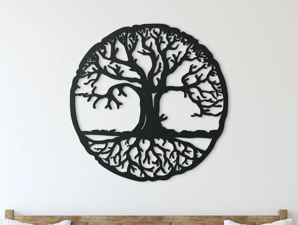 drevko Drevený obraz Strom života Jedinečnosť Rozmer obrazu: 32,5 x 32,5 cm, Farba dekorácie: Čierna