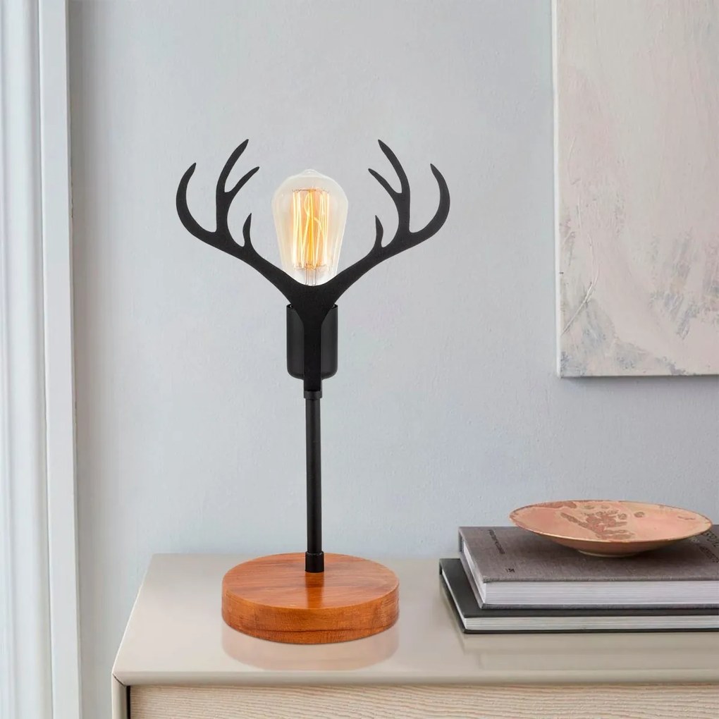 Stolová lampa Melin orech/čierna