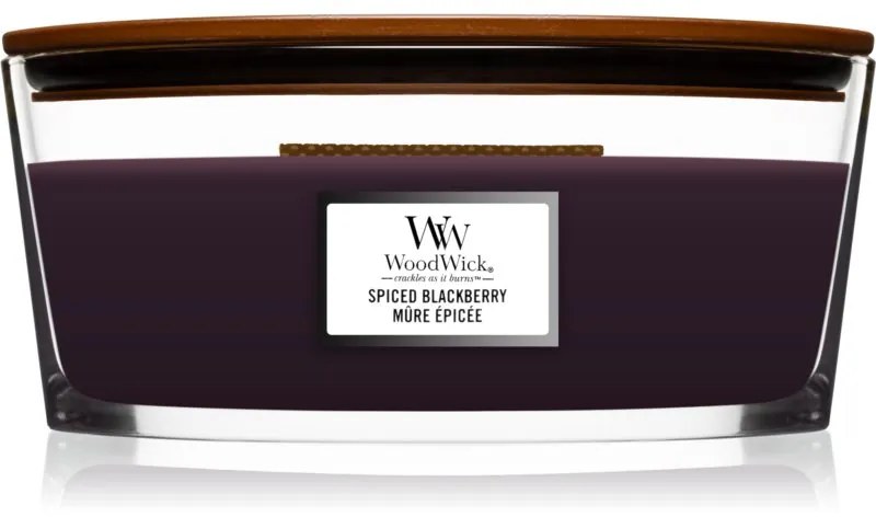 Woodwick Spiced Blackberry vonná sviečka s dreveným knotom (hearthwick) 453,6 g