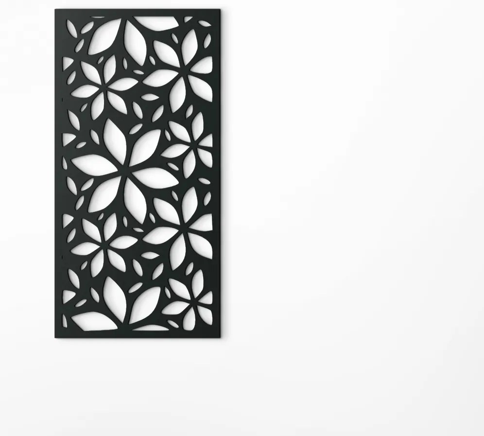 drevko Moderný obraz na stenu Rozkvitnuté kvety Rozmer obrazu: 44,5 x 22 cm, Farba dekorácie: Čierna