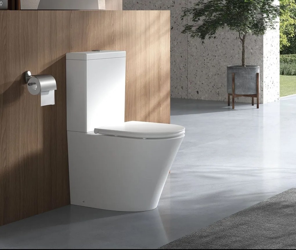 Bruckner Bruckner, DARIO RIMLESS WC kombi misa s nádržkou, spodný/zadný odpad, biela, 201.428.4