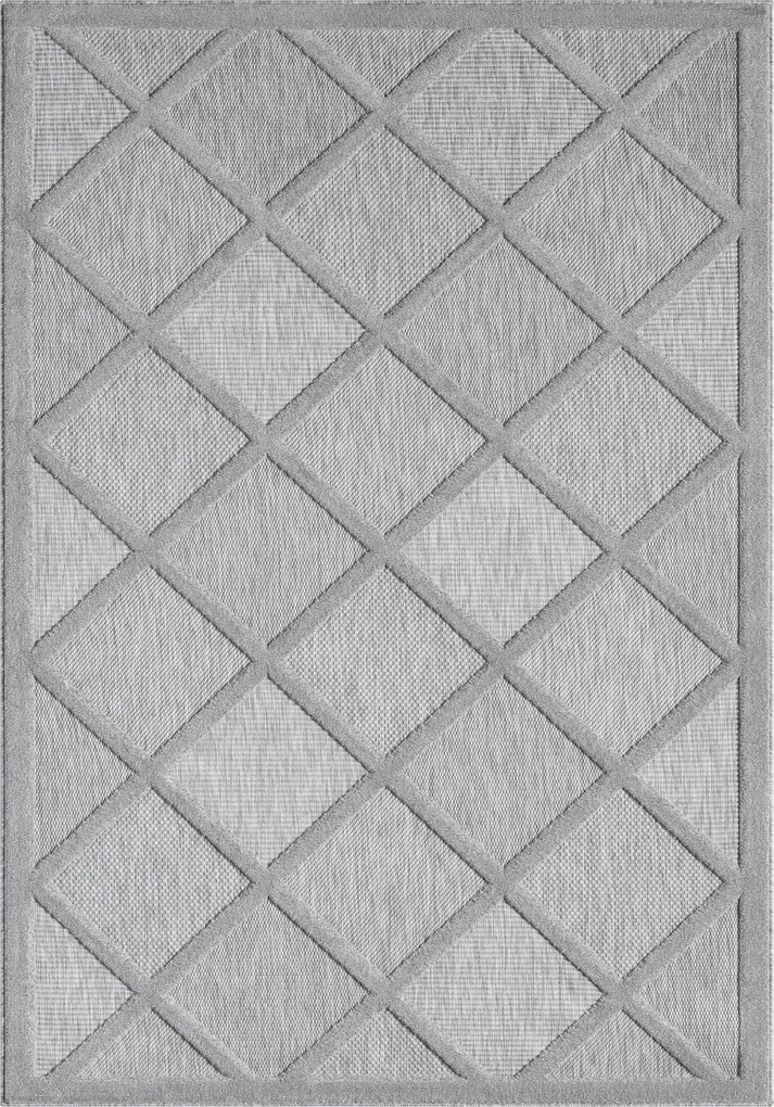 My Flair, Kusový koberec Mara II grau – na von aj na doma, 200x300, šedá, chodba / predsieň