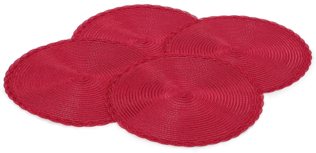 Okrúhle prestierania, 4 ks, červené