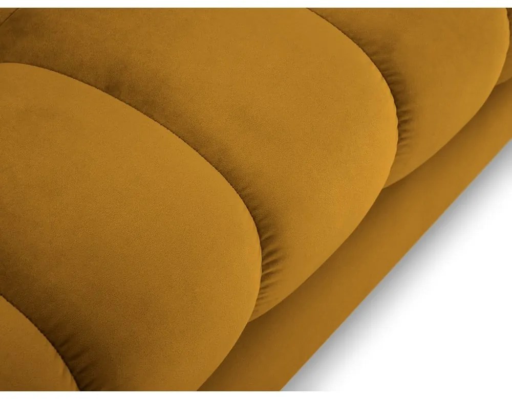 Žltá zamatová rohová pohovka Cosmopolitan Design Bali, ľavý roh