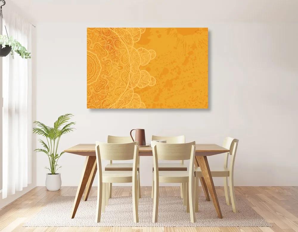Obraz oranžová Mandala s abstraktnými prvkami