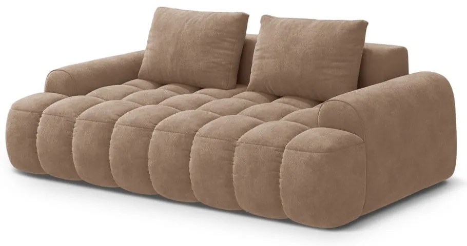 Svetlohnedá zamatová pohovka 200 cm Linz – Cosmopolitan Design