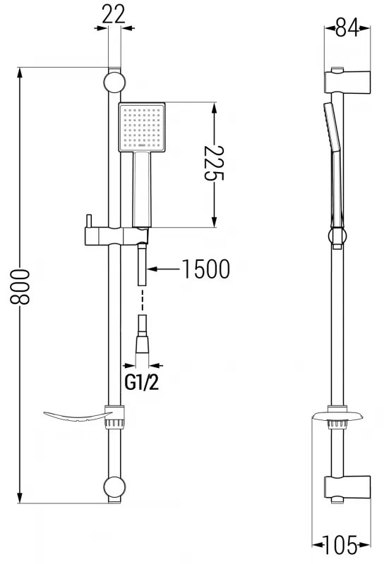 Mexen sprchový set DF45, čierna, 785454582-70
