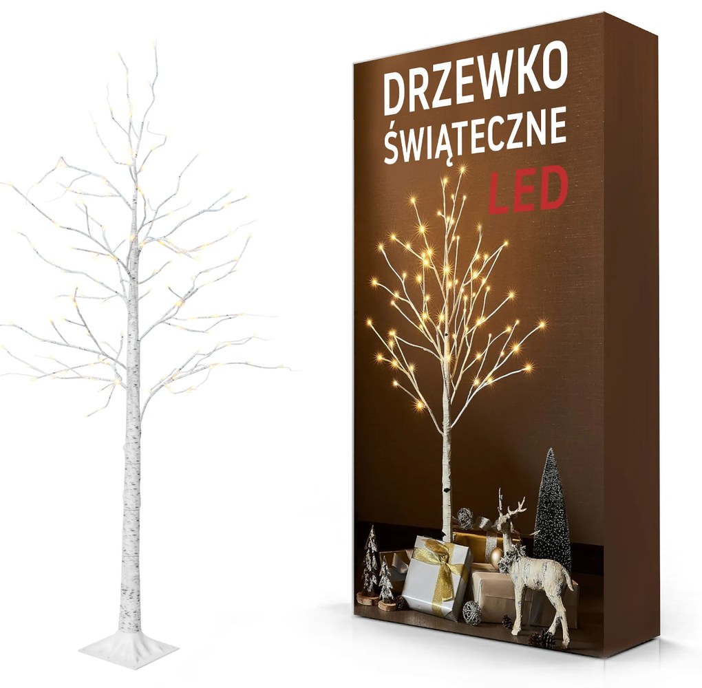 Tutumi, LED umelý vianočný stromček Breza 121-150 cm CD007-72, biela, CHR-00108