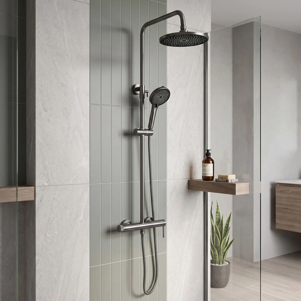 Rea Foss Clif, sprchový set s pákovou batériou, titánová, REA-P3900