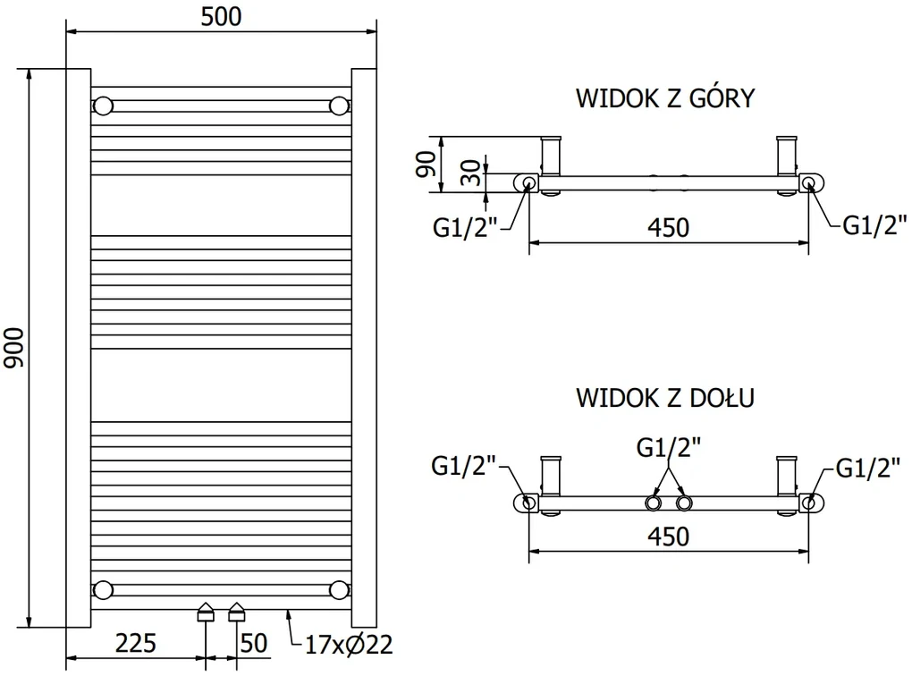 Mexen Mars, elektrické vykurovacie teleso 900 x 500 mm, 600 W, antracitová, W110-0900-500-2600-66