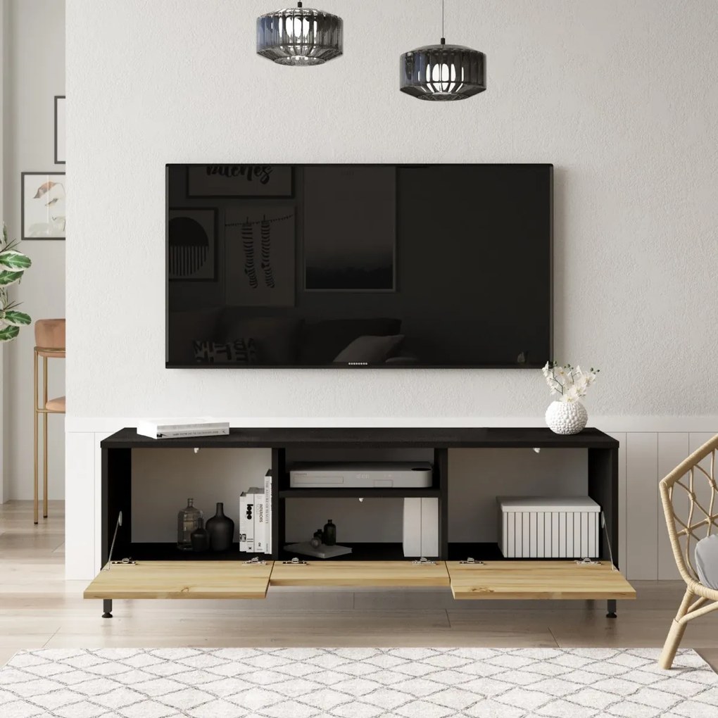 TV stolík Orna 140 cm dub/čierny