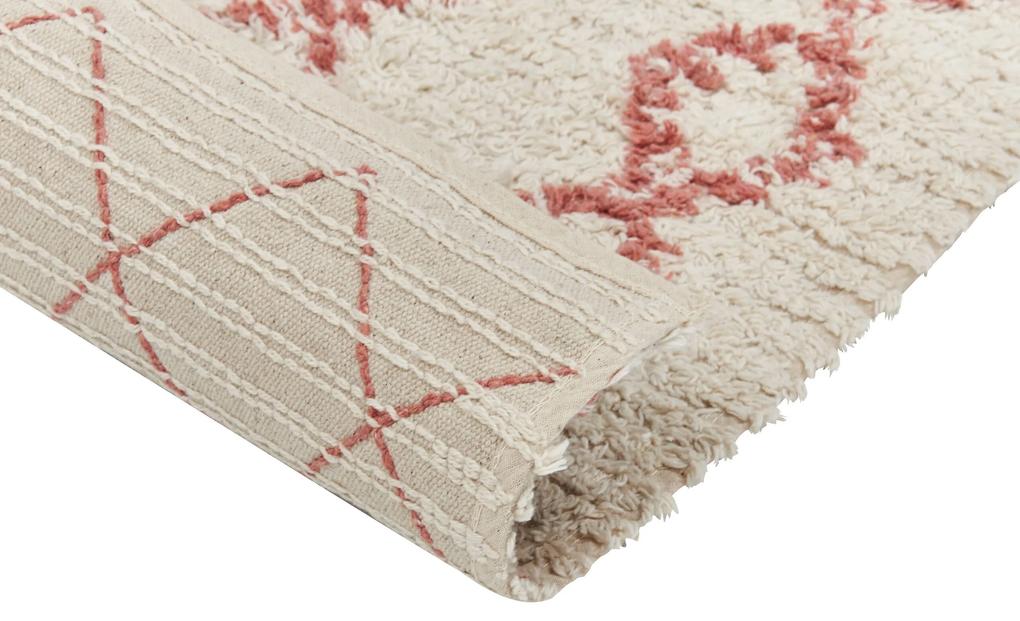 Bavlnený koberec 160 x 230 cm béžová/ružová BUXAR Beliani